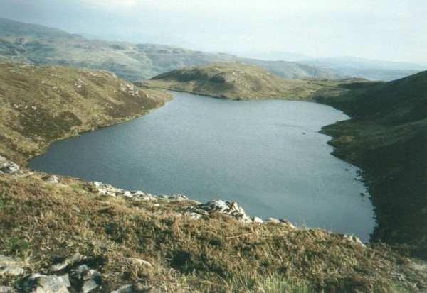 Volcanic loch near the summit of 'S Airde Beinn, Mull