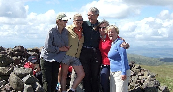 Gordon Ingall (centre) on top of Ben Cleuch (photo: Alan Dawson)