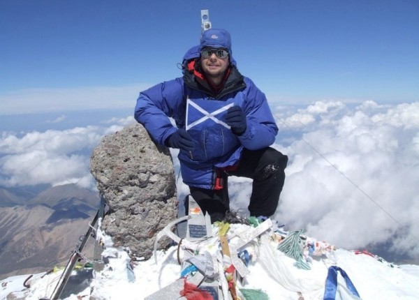 Bob Kerr on the summit of Mount Elbrus