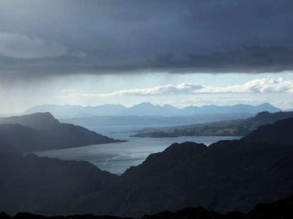 Loch Morar and Skye from Druim a'Chuirn (photo: Alan Dawson)