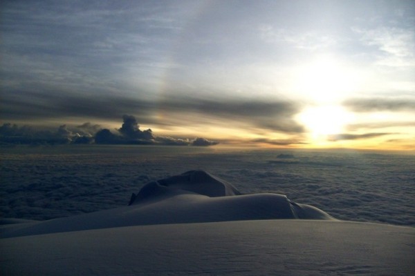 Sunrise from Cayambe, Ecuador (photo: Rob Woodall)