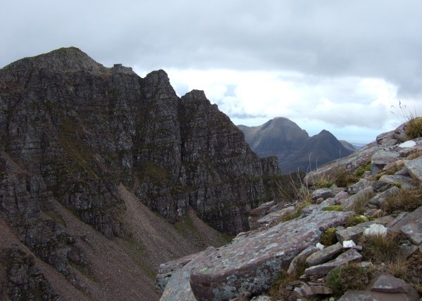 Northern Pinnacles of Liathach, with Beinn Alligin beyond (photo: Alan Dawson)