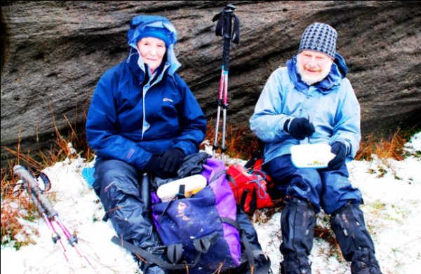 Tony and Dee on Cracoe Fell (photo: Peter Wilson)