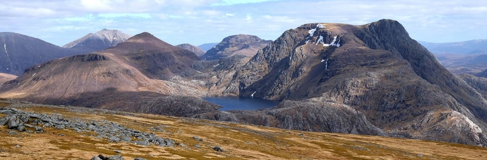 Ruadh Stac Mor and A'Mhaighdean from Beinn a'Chaisgein Mor