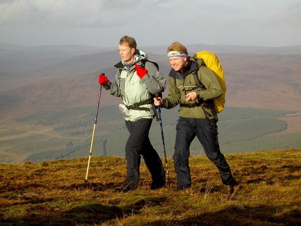 Rod and Lindsay Munro approach the summit of their final Corbett, Little Wyvis (photo: Bert Barnett)